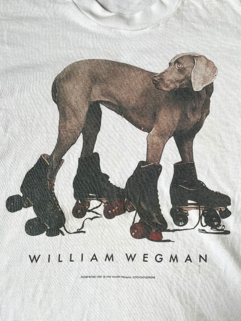 Vintage 90s RARE William Wegman Roller Rover Funny Dog Photography T-Shirt